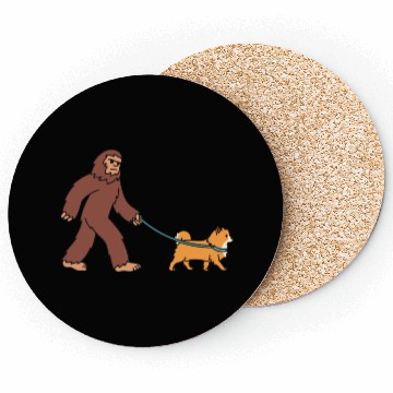 Discover Bigfoot Sasquatch Walking Pomeranian Coasters