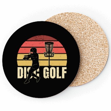 Discover Disc Golf Retro Sunset Coasters