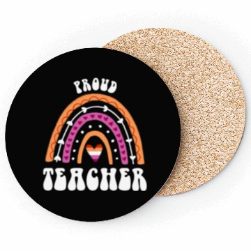 Discover Proud Teacher Lesbian Pride Rainbow Coasters