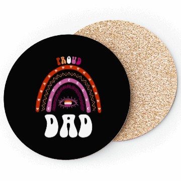 Discover Lesbian Rainbow Proud Dad Lesbian Coasters