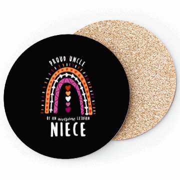 Discover Proud Uncle Lesbian Niece Rainbow Coasters