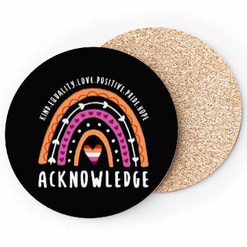 Discover Acknowledge Lesbian Pride Rainbow Coasters