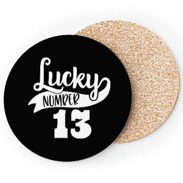Discover Lucky Number 13 Birthday Party Design Coasters