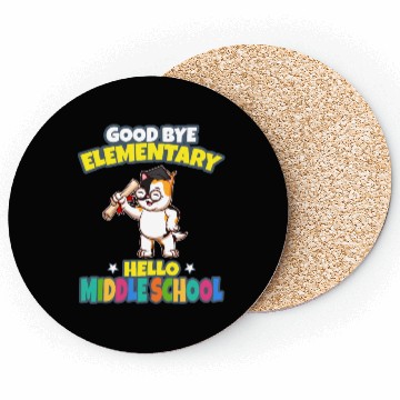 Discover Good Bye Elementary Hello Middle School Graduation Coasters