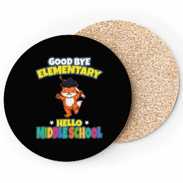 Discover Good Bye Elementary Hello Middle School Graduation Coasters