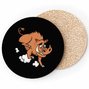 Discover Wild boar animal cartoon running Coasters