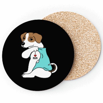 Discover I Love Mom Tattoo Jack Russell Terrier Coasters