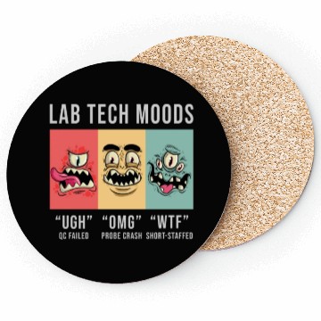 Discover Lab Tech Moods Laboratory Science Technician Gift Coasters