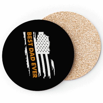 Discover Father's Day Best Dad Ever with Us American Flag Coasters