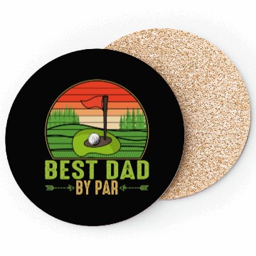 Discover Best Dad By Par Golfing Fathers Day Matching Coasters