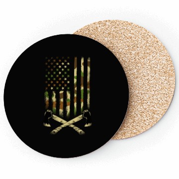 Discover American Camouflage Throwing Axes - US Flag Axe Coasters