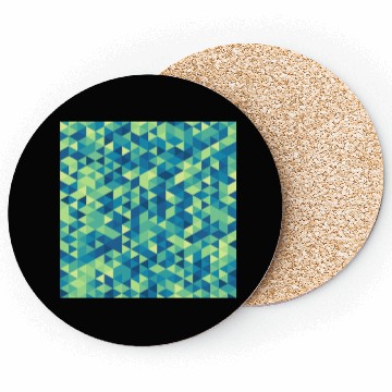 Discover Geometric Hexagon Pattern Blue Yellow Green Coasters
