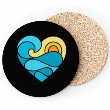 Discover Summer Heart Ocean Coasters