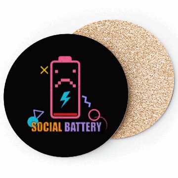 Discover Introverted 90s Style Vibe Social Battery Nineties Coasters