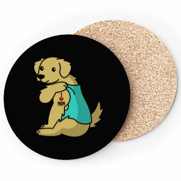 Discover I Love Mom Tattoo Golden Retriever Coasters