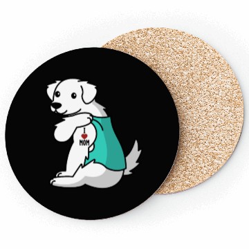 Discover I Love Mom Tattoo Great Pyrenees Coasters