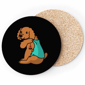 Discover I Love Mom Tattoo Cocker Spaniel Coasters