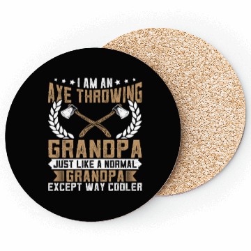 Discover I'm an Axe Throwing Grandpa - Funny Ax Thrower Coasters