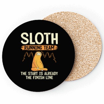 Discover Sloth Running Team Runner Marathon Trail Running Coasters