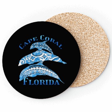 Discover Cape Coral Florida Vacation Tribal Dolphins Coasters