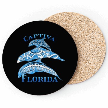 Discover Captiva Florida Vacation Tribal Dolphins Coasters
