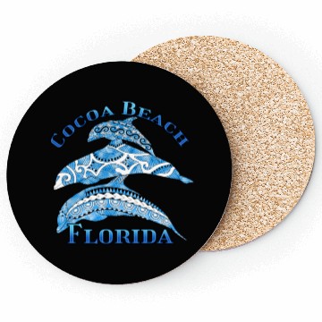 Discover Cocoa Beach Florida Vacation Tribal Dolphins Coasters