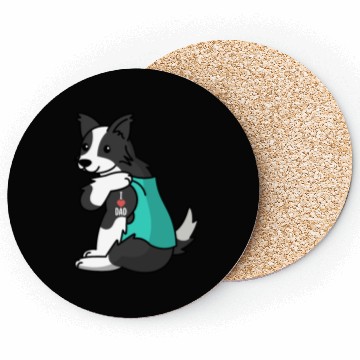 Discover I Love Dad Border Collie Coasters