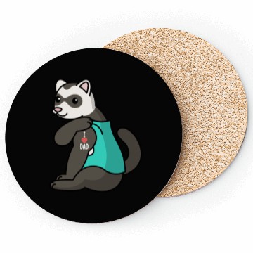 Discover I Love Dad Ferret Coasters