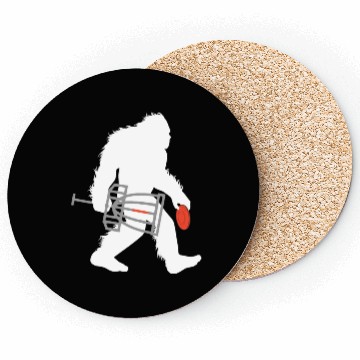 Discover Bigfoot Disc Golf Cryptid Sasquatch Disc Golfer Coasters