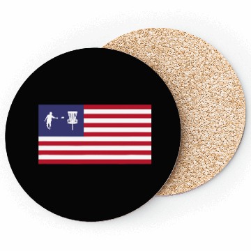 Discover Disc Golf American Flag Coasters
