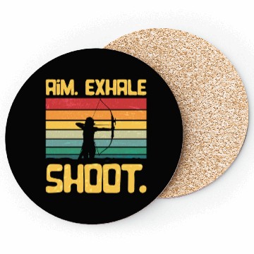 Discover Archery Girl Aim Exhale Shoot Archer Retro Vintage Coasters