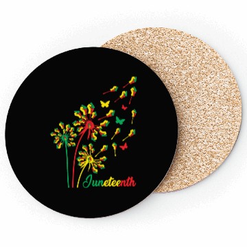 Discover Dandelion Flower With Flying Fists Juneteenth Cele Coasters