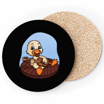 Discover Duck Playing Guitar Coasters