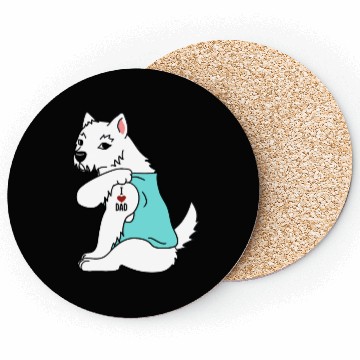 Discover I Love Dad Westie Coasters