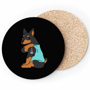 Discover I Love Dad Miniature Pinscher Coasters