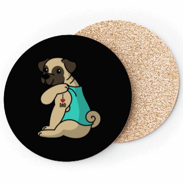 Discover I Love Dad Pug Coasters