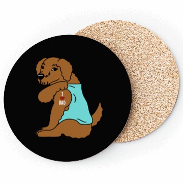 Discover I Love Dad Goldendoodle Coasters