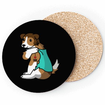 Discover I Love Dad Shetland Sheepdog Coasters