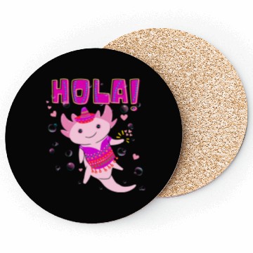 Discover Hola Cute Axolotl - 3 Coasters