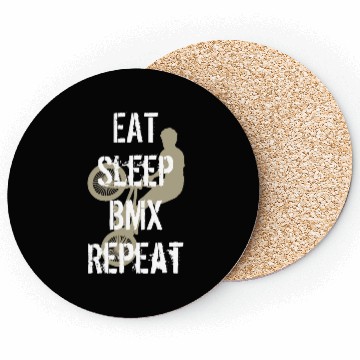 Discover Eat Sleep BMX Repeat Vintage Rider Stunt Cycle Coasters