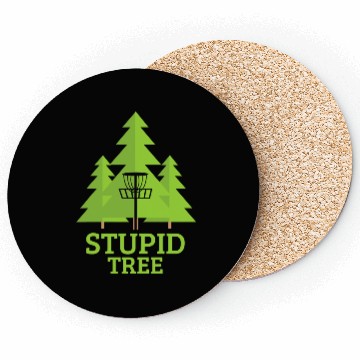 Discover Disc Golf Stupid Tree Sports Meme Quote Gift Coasters