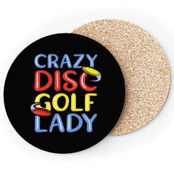 Discover Crazy Disc Golf Lady Disc Golfer Coasters