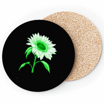Discover Green sunflower Coasters