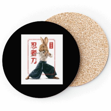 Discover Rabbit with katana Rabbit with katana gift inspira Coasters