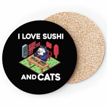Discover I Love Sushi And Cats, Sushi Lover, Japan, Coasters