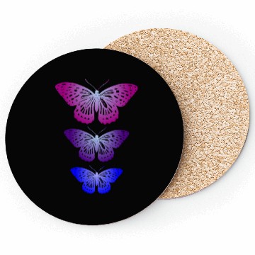 Discover Three Butterflies Inspirational Nature Lovers Coasters