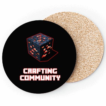 Discover Crafting Community white & red Coasters