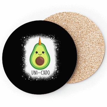 Discover Cute Avocado Unicorn Design Coasters