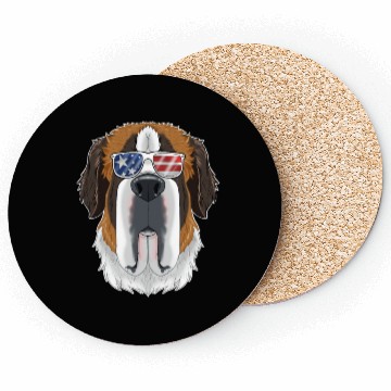Discover Saint Bernard USA Sunglasses I American Flag Coasters