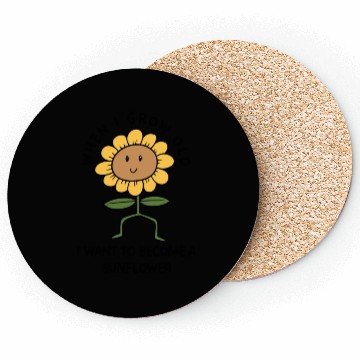 Discover Grow Old Become A Sunflower Coasters